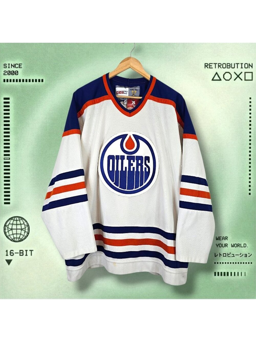 Vintage 90s Edmonton Oilers CCM NHL Jersey White Size XL